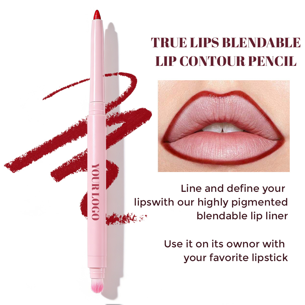 Creamy Lip Liner with Brush Smudge Proof Waterproof Long Lasting Lip Liner Pencil Custom Private Label