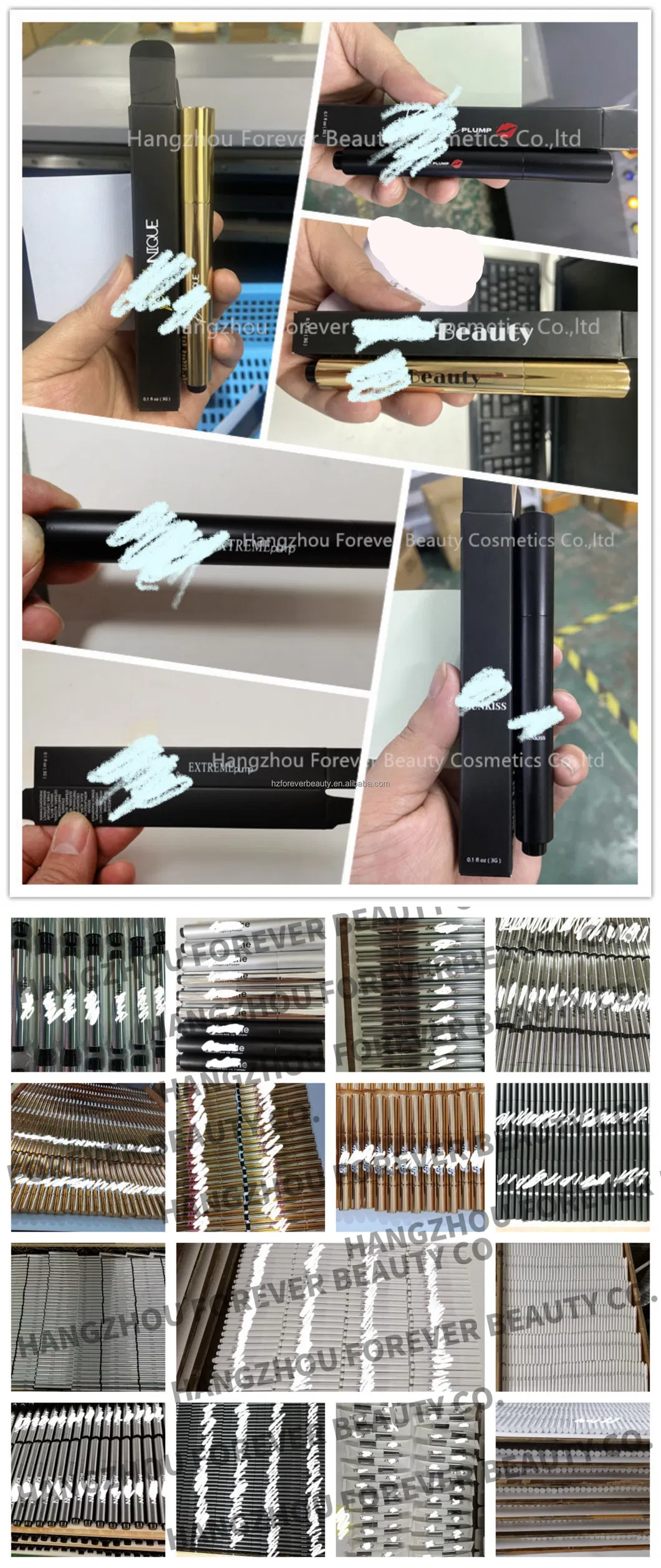 Private Label Vegan Hyaluronic Acid Iridescent Finish Long-Lasting Strong Sting Lip Plumper Gloss with ODM Service
