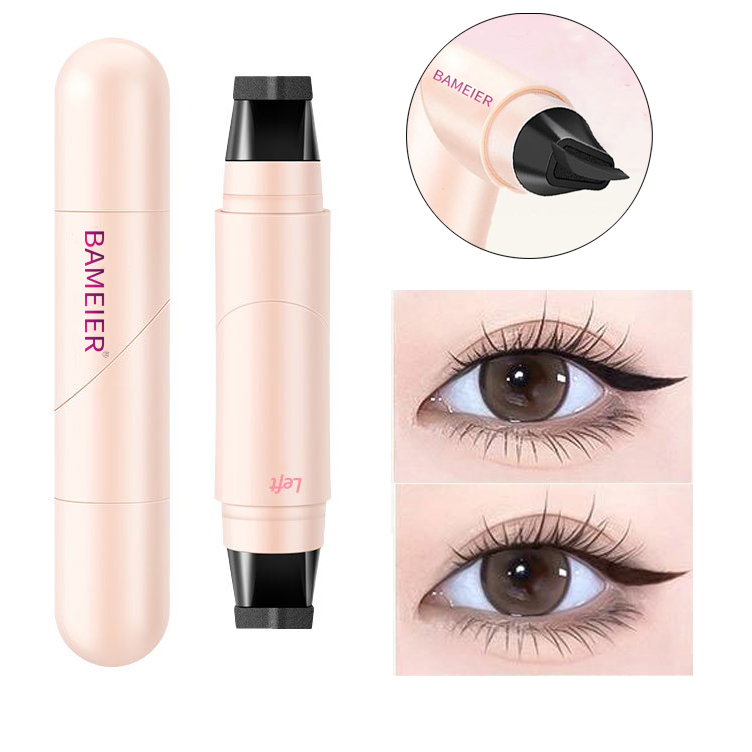 Wholesale Lazy Makeup Fast Dry Waterproof Long Lasting 2 In 1 Lower Liquid Dual Head Eyelash Eyeliner Stamp Pen