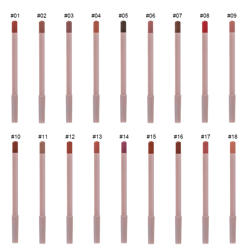 Popular 24 Colors Pink Lip Liner Dark Brown Smooth Pencil Private Label Waterproof Matte Lip Liner