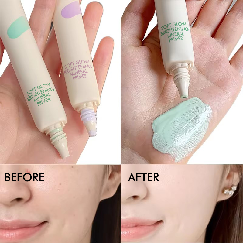 Soft Glow Matte Oil-Control Brightening Hydrating Waterproof Moisturizer Face Primer Makeup Mineral Whitening Cream Concealer
