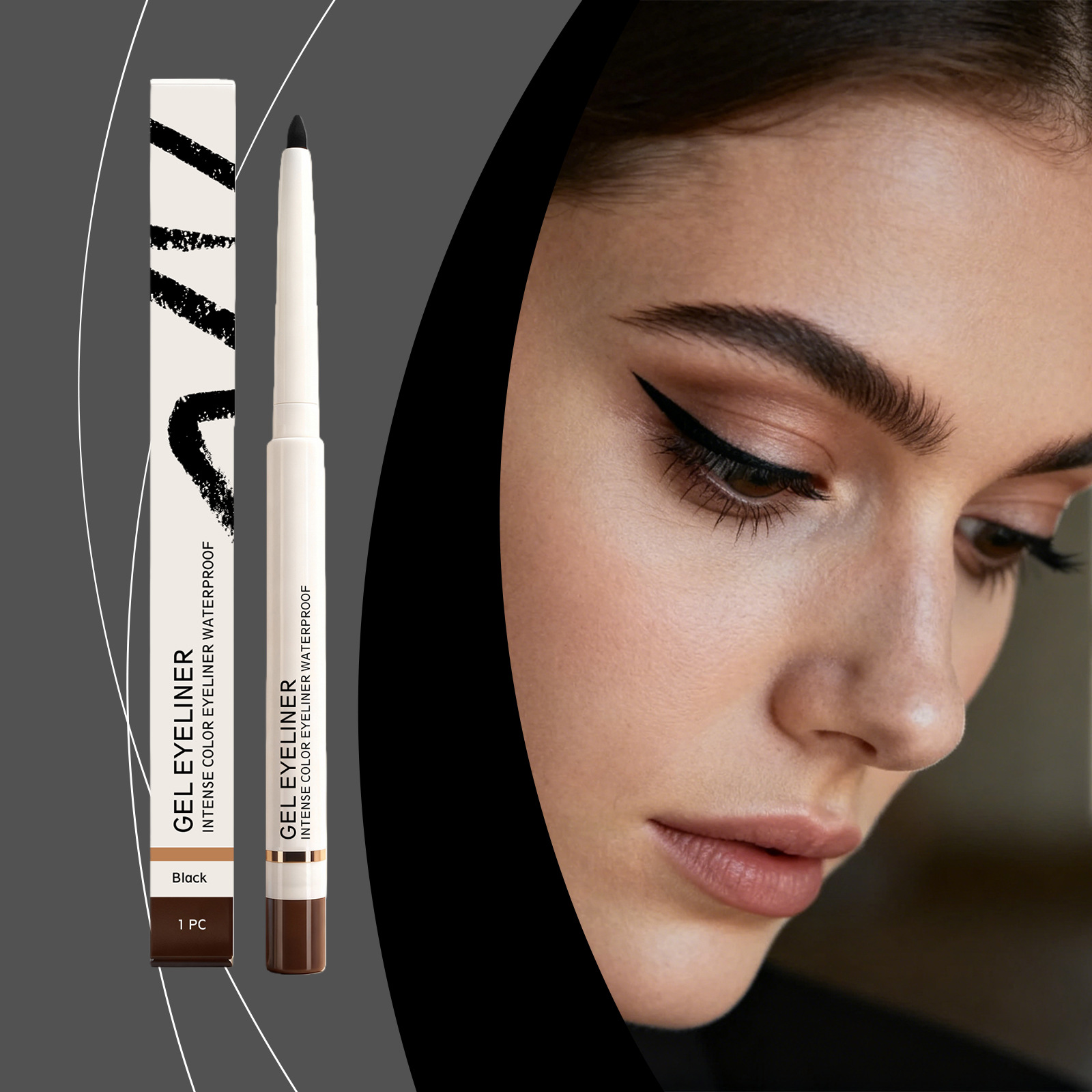 Black Matte Waterproof Eyeliner Pen Natural Application Non-smudging Smooth Tip Draws Sharp Eyeliner