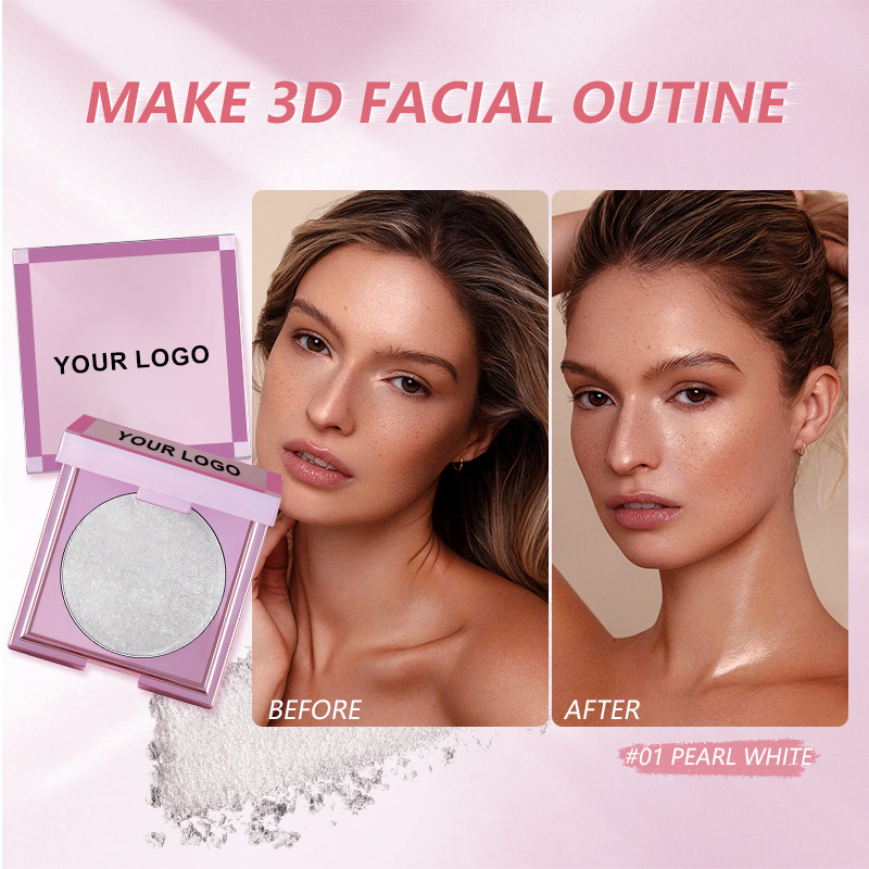 Hot Pressed Mineral Powder Vegan Bronzer Highlighter Custom Logo Waterproof Long Lasting Loose Glitter Novelty Highlighter