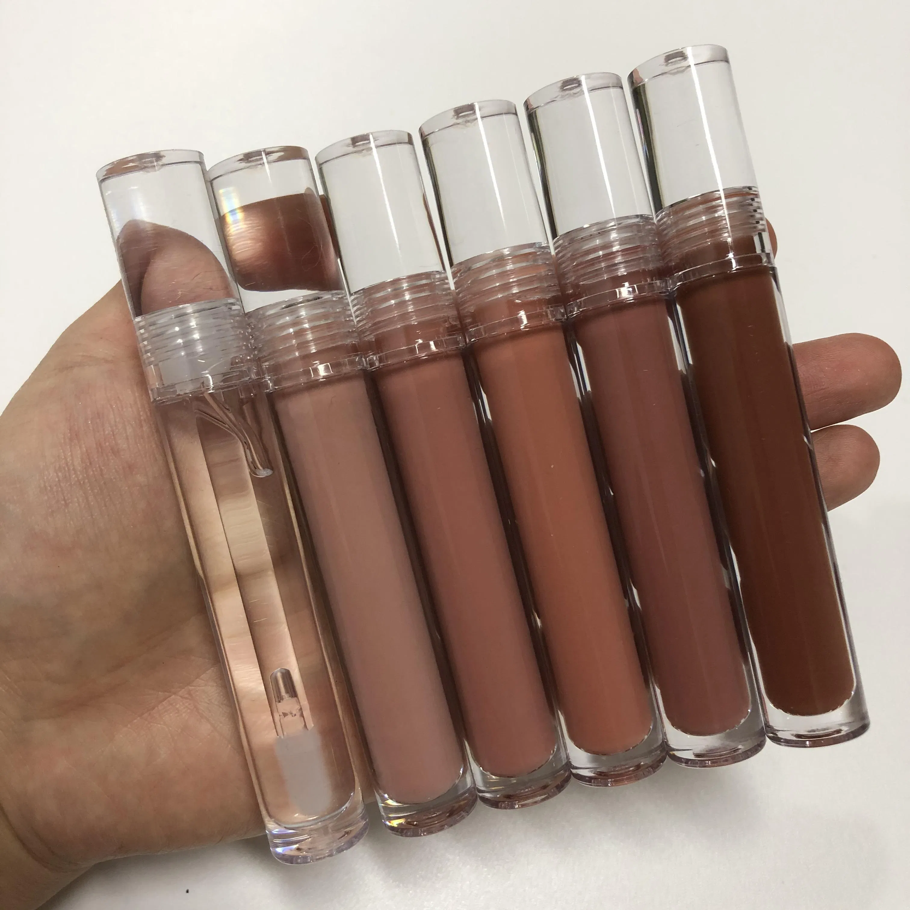 Low MOQ Custom Lipgloss Vendor Vegan Brown Nude Shea Butter Lip Gloss Private Label