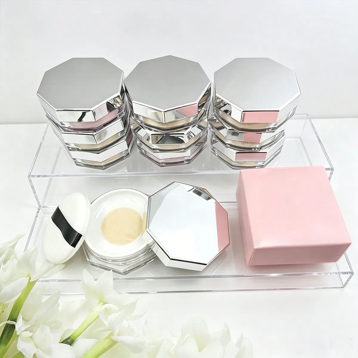 Custom Private Label Mineral Full Coverage Waterproof Long-Lasting Sunscreen Oil-Control Face Setting Powder
