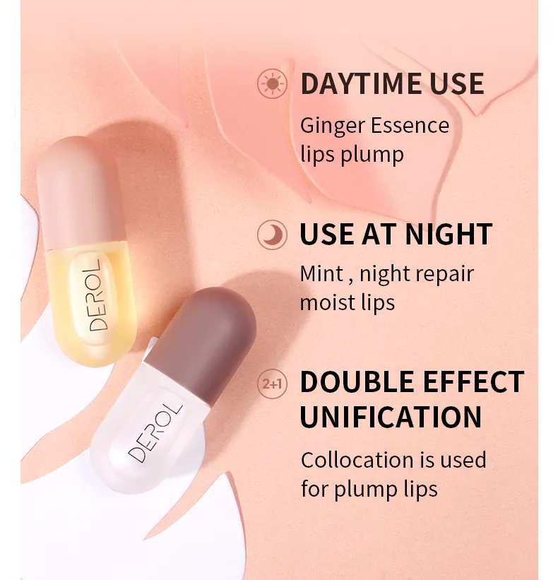 Online Wholesale in Stock Natural Ginger Mint Lip Balm Set Organic Vegan Ginger Mint Lip Plumper Kit Capsule Lips Maximizer Ginger Mint Lip Gloss Plumper