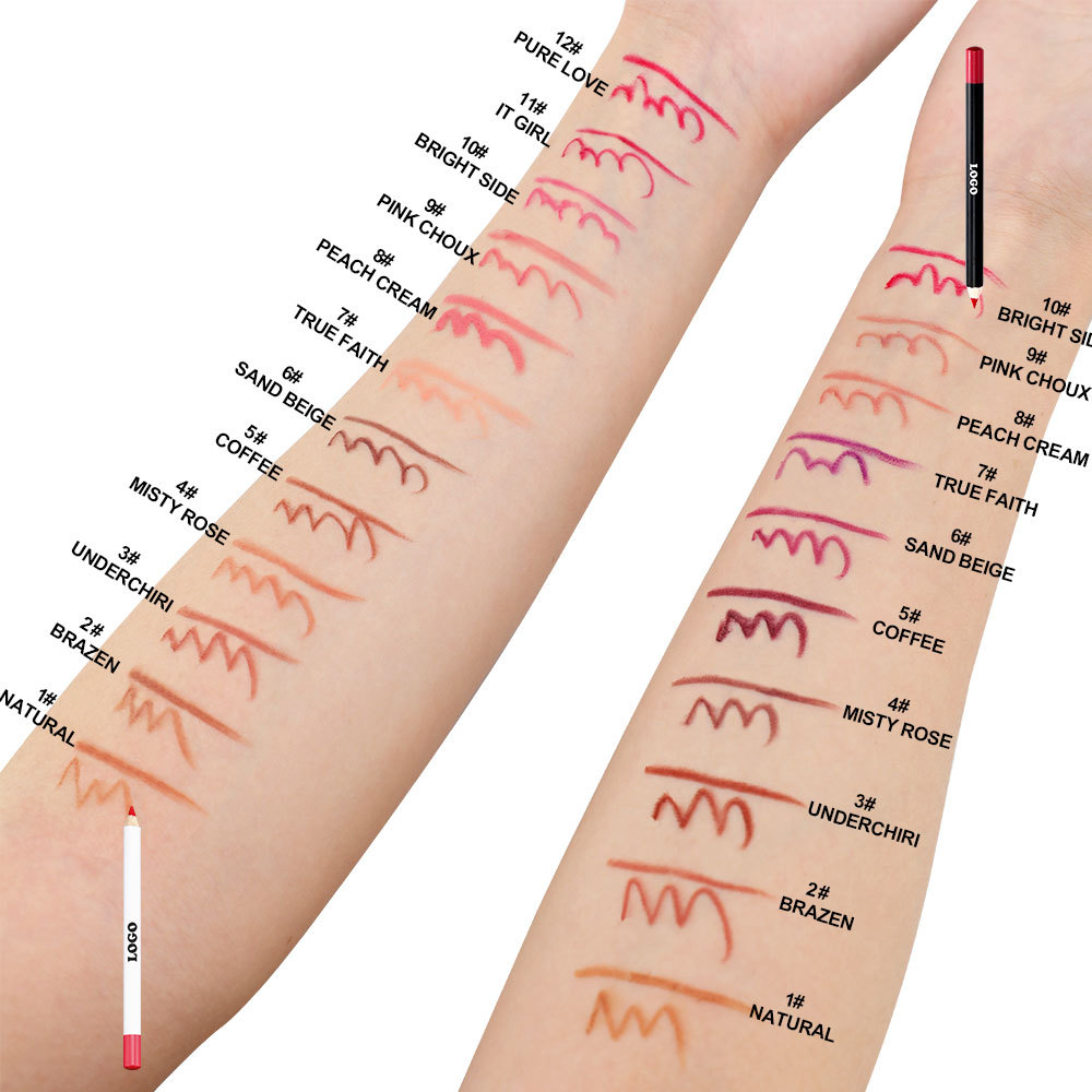 Matte Vegan Waterproof Makeup High Quality Private Logo Custom Pink Brown Lip Liner