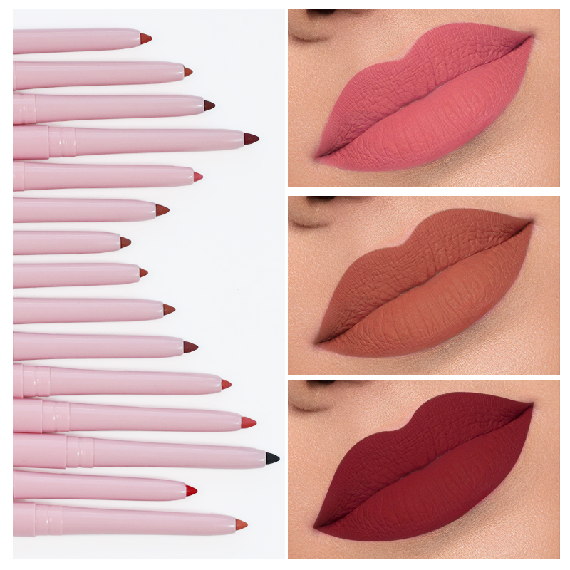 Private Label Custom Colour Lip Liner Twist up Vegan Retractable Lipliner Organic Lip Liner for Dark Skin