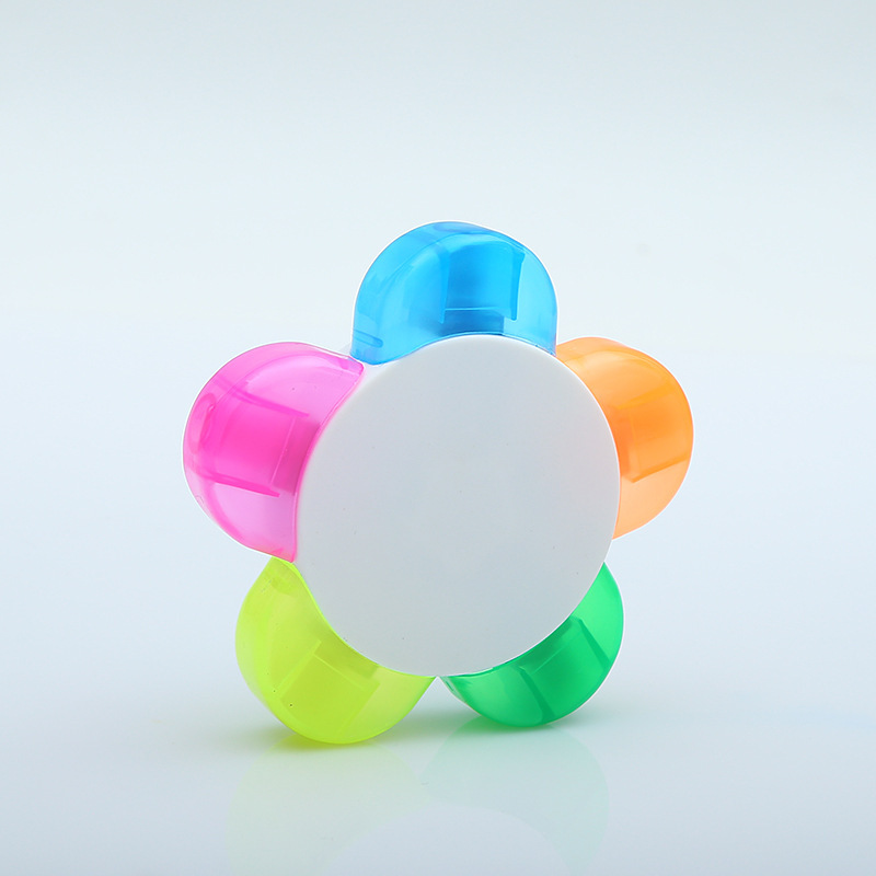 Custom Logo 5-Color Flower-Shaped Highlighter Pen Set