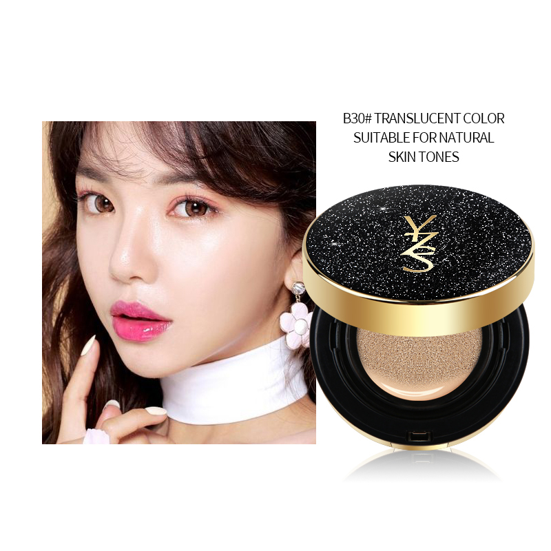 YZS 3 Color Custom Logo Star Sky Air Cushion BB Cream Long Lasting Waterproof Ivory White Concealer and Foundation for Girl Lady