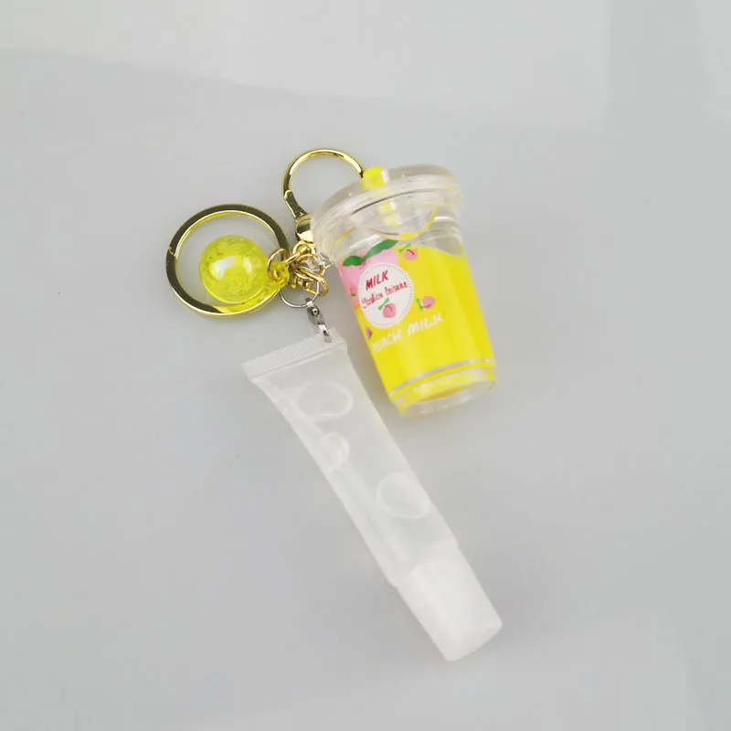 OEM Keychain Lip Gloss Moisturizing Fruit Lemon Clear 5g