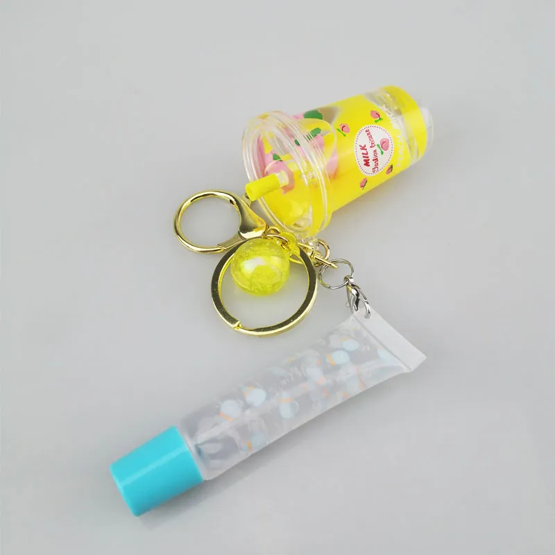 OEM Keychain Lip Gloss Moisturizing Fruit Lemon Clear 5g