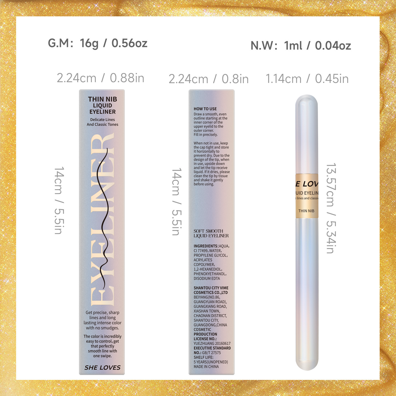 SHE LOVES Multicolor Brown Ultra-Fine Microfiber Liquid Eyeliner Pencil Long-Lasting Waterproof Smudge-Proof Cosmetic Makeup