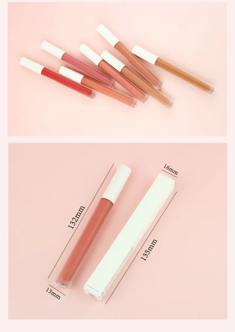Wholesale Stock Custom Logo Vegan Cruelty Free Waterproof Soft Super Creamy Smooth Velvet Matte Lip Gloss Liptint