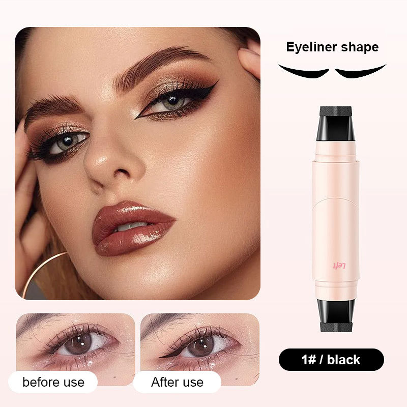 Wholesale Lazy Makeup Fast Dry Waterproof Long Lasting 2 In 1 Lower Liquid Dual Head Eyelash Eyeliner Stamp Pen