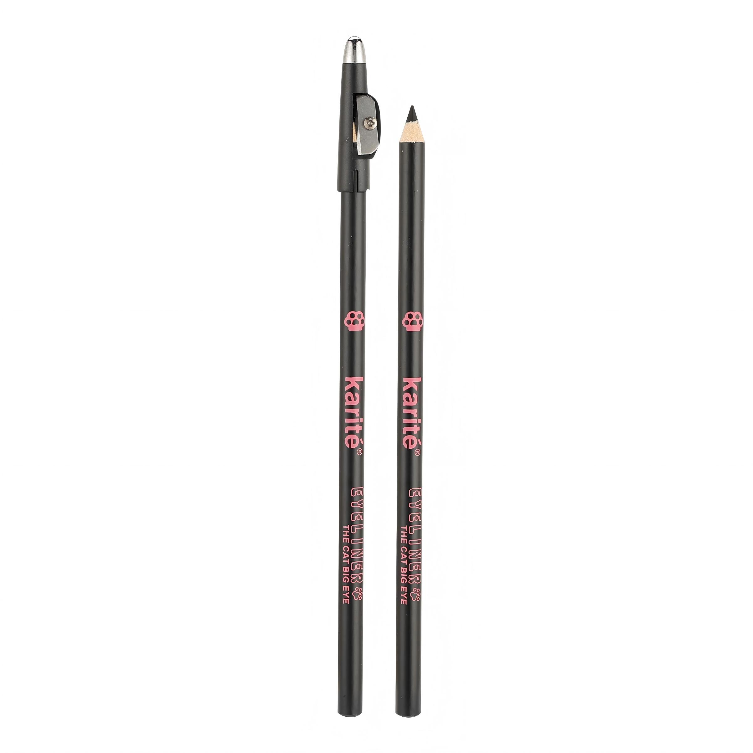 Karite Eye Liner Pencil With Sharper Smooth Eyebrow Brush Soft Long Lasting Waterproof Eyebrow Pencil Tube Pen