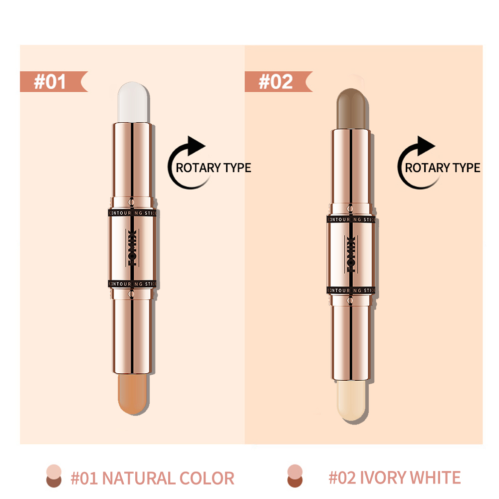 FOMIX 2 in 1 Dual Purpose Brightening Highlighter Stick Matte Contouring Nasal Side Shadow Contour Stick