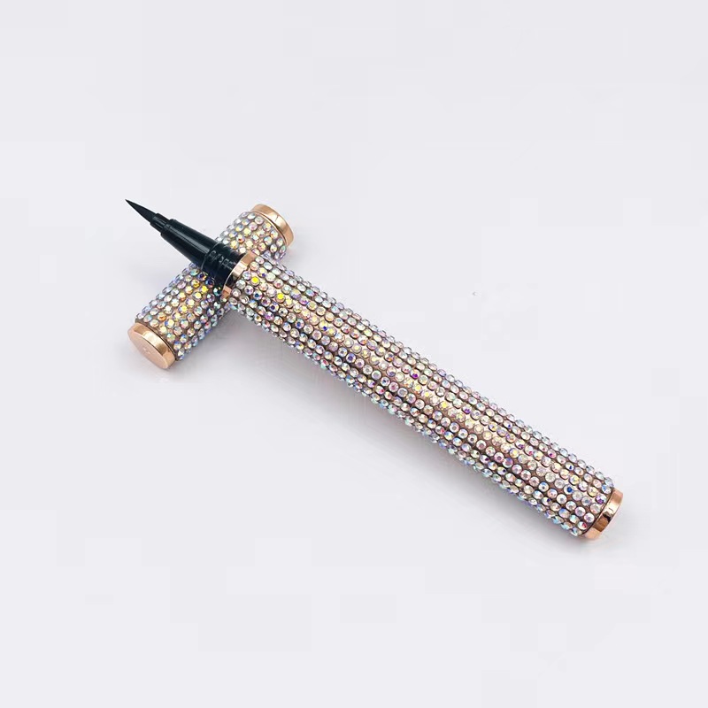 Wholesale Vegan Matte Black Color Waterproof Eye Pencil Luxury Diamond Eyeliner Pencil Private Label