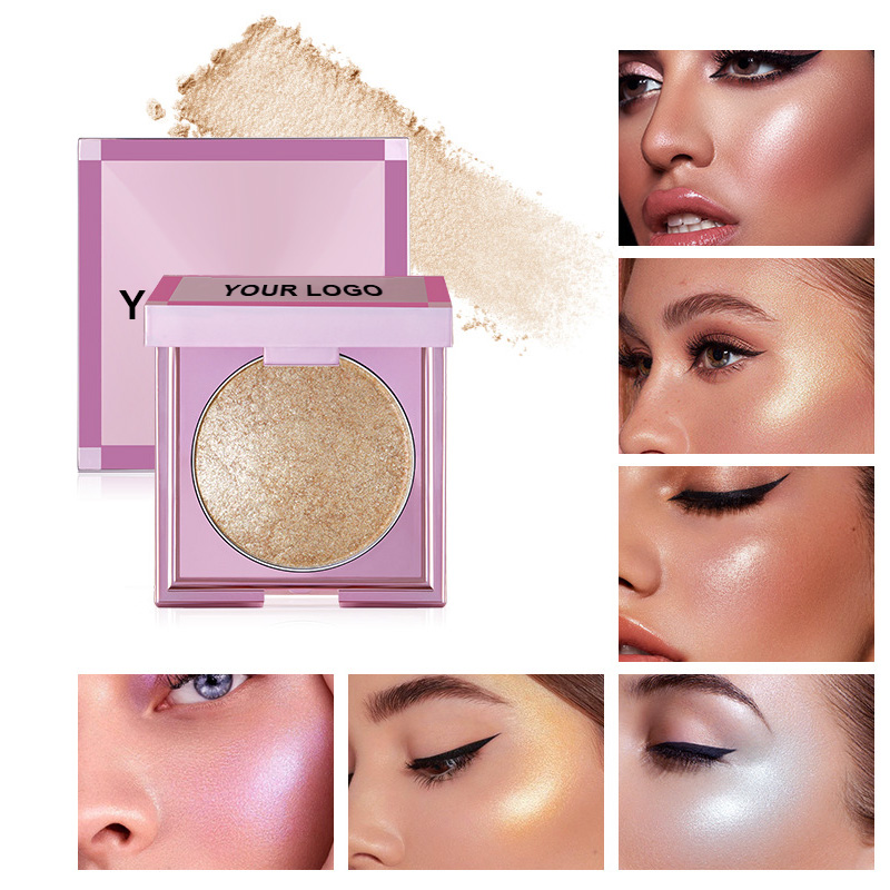 Hot Pressed Mineral Powder Vegan Bronzer Highlighter Custom Logo Waterproof Long Lasting Loose Glitter Novelty Highlighter