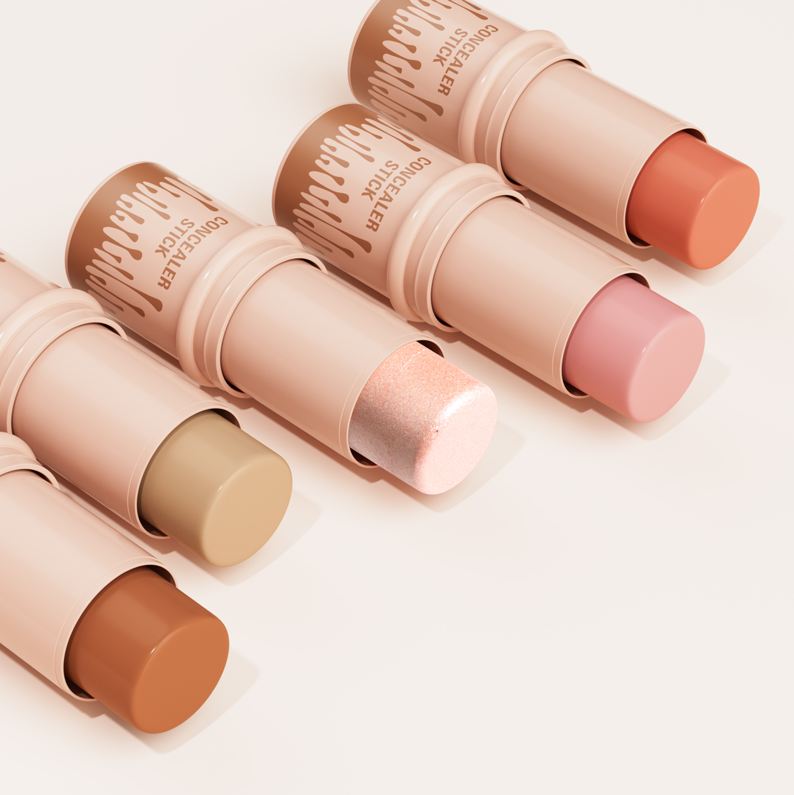 Private Label Customize Logo 12 Colors Highlighter&amp;Blush&amp;Contour Stick Shimmer Long-lasting Highlighter Stick
