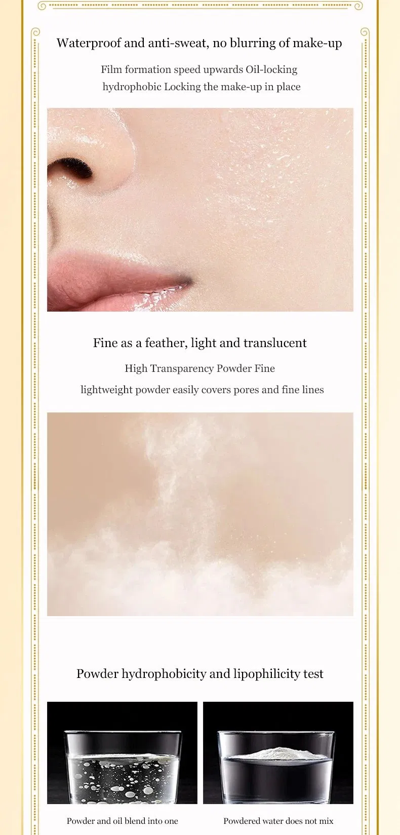 Wholesale Private Label Cosmetics Matte Finish Waterproof Oil-Control 24 Hours Lasting Setting Loose Powder