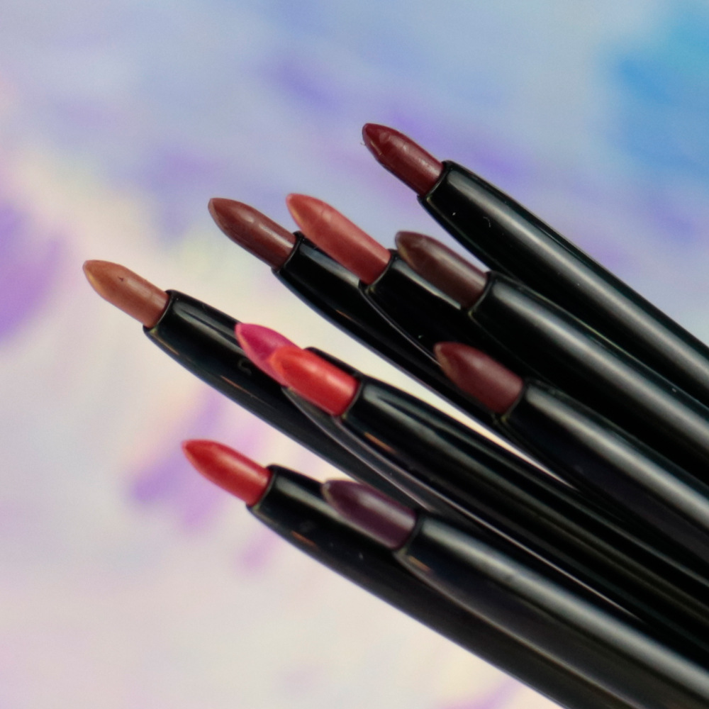 Dark Brown Creamy Waterproof Lip Liner Vegan Custom logo White Lip Liner with Sharpener Lipliner