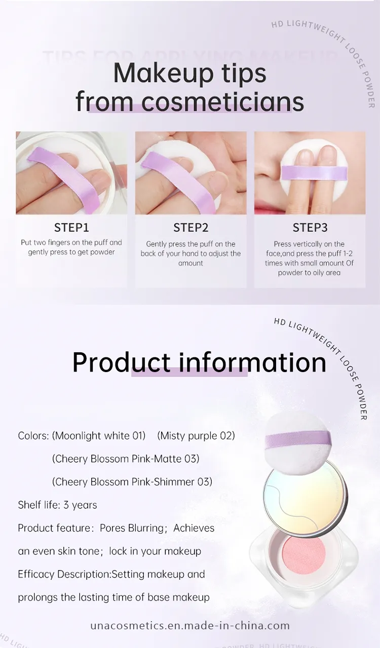 Make Your Own Setting Powder Sunscreen Powder Private Label Face Makeup Translucent Setting Loose Powder for All Skin
