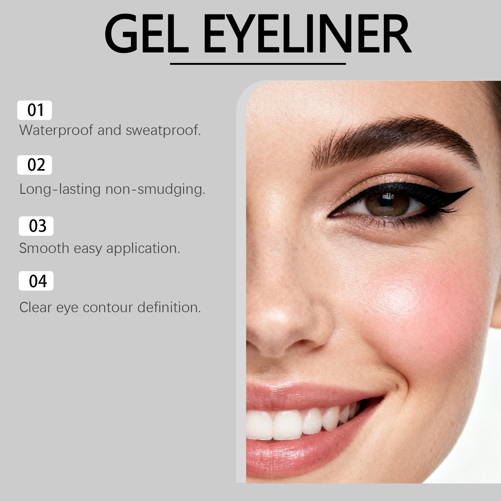 Black Matte Waterproof Eyeliner Pen Natural Application Non-smudging Smooth Tip Draws Sharp Eyeliner