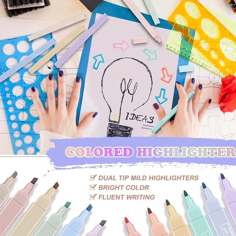 6 8 12 Pieces Aesthetic Bible Highlighters Pens No Bleed with Chisel Tip Pastel Markers Multicolor Marker Set