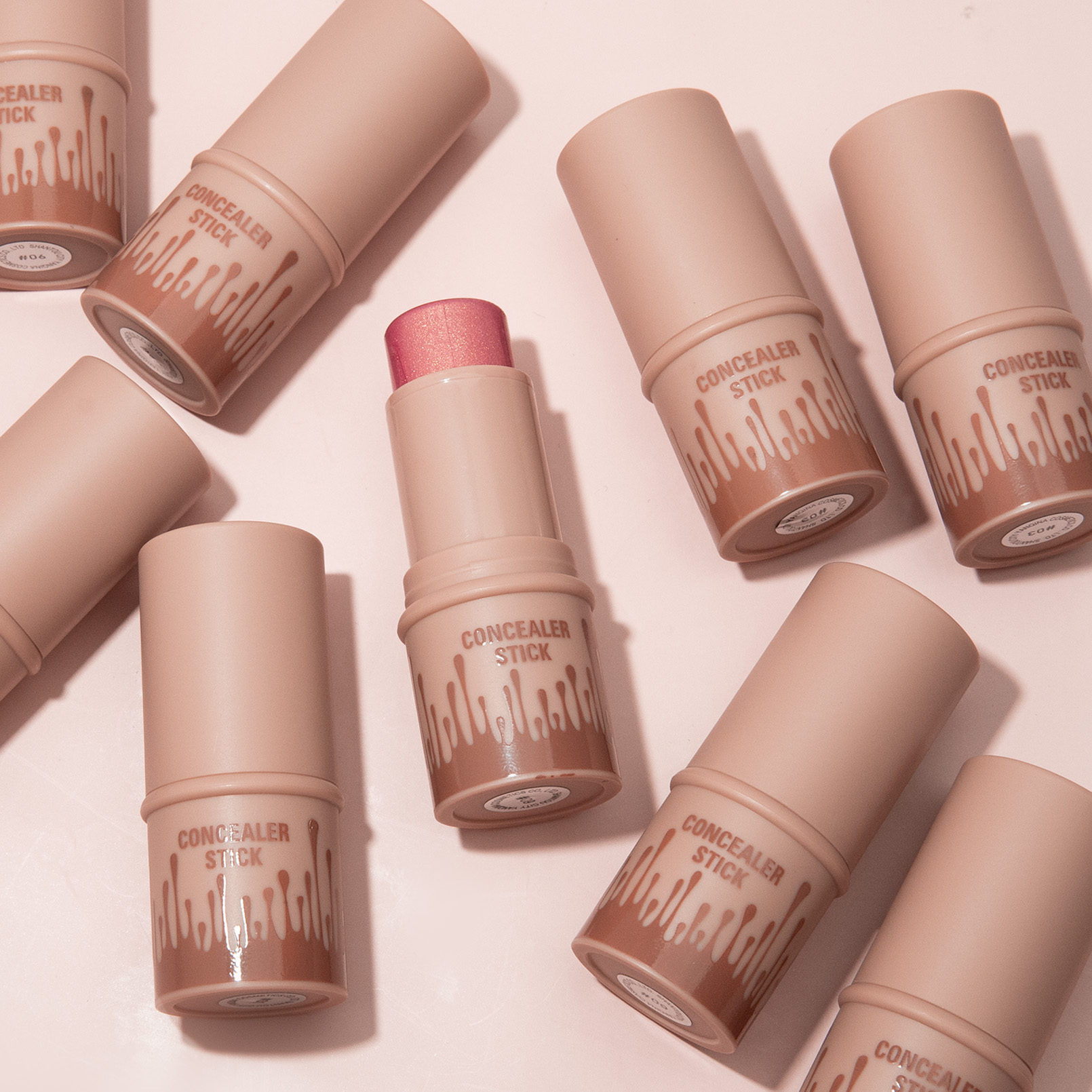 Private Label Customize Logo 12 Colors Highlighter&amp;Blush&amp;Contour Stick Shimmer Long-lasting Highlighter Stick