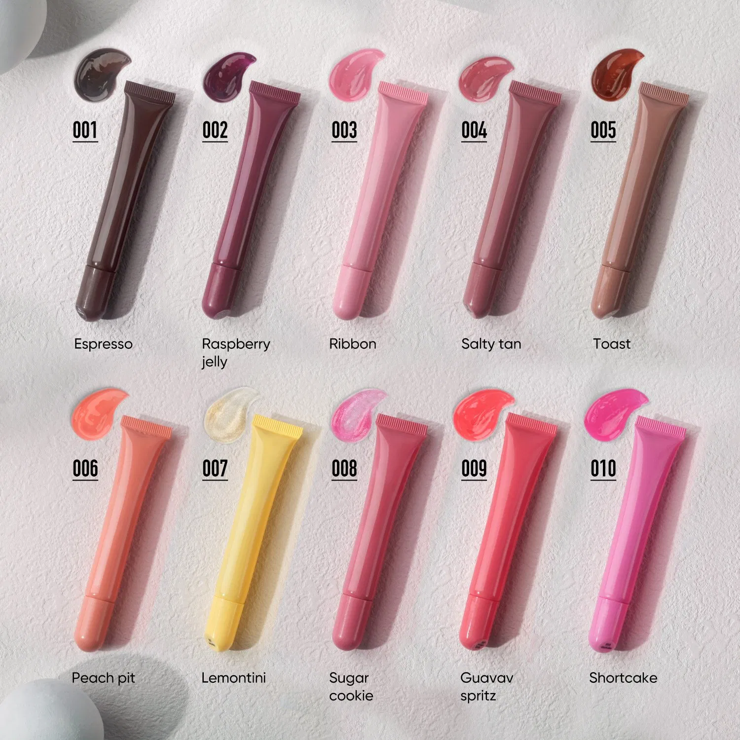 10 Colors Peptide Tinted Lip Gloss Plumper Lip Balm Moisturizing Gel Lip Oil Makeup Lip Gloss