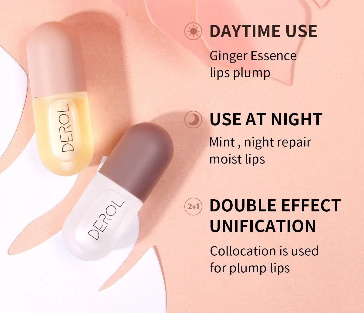 Online Wholesale in Stock Natural Ginger Mint Lip Balm Set Organic Vegan Ginger Mint Lip Plumper Kit Capsule Lips Maximizer Ginger Mint Lip Gloss Plumper