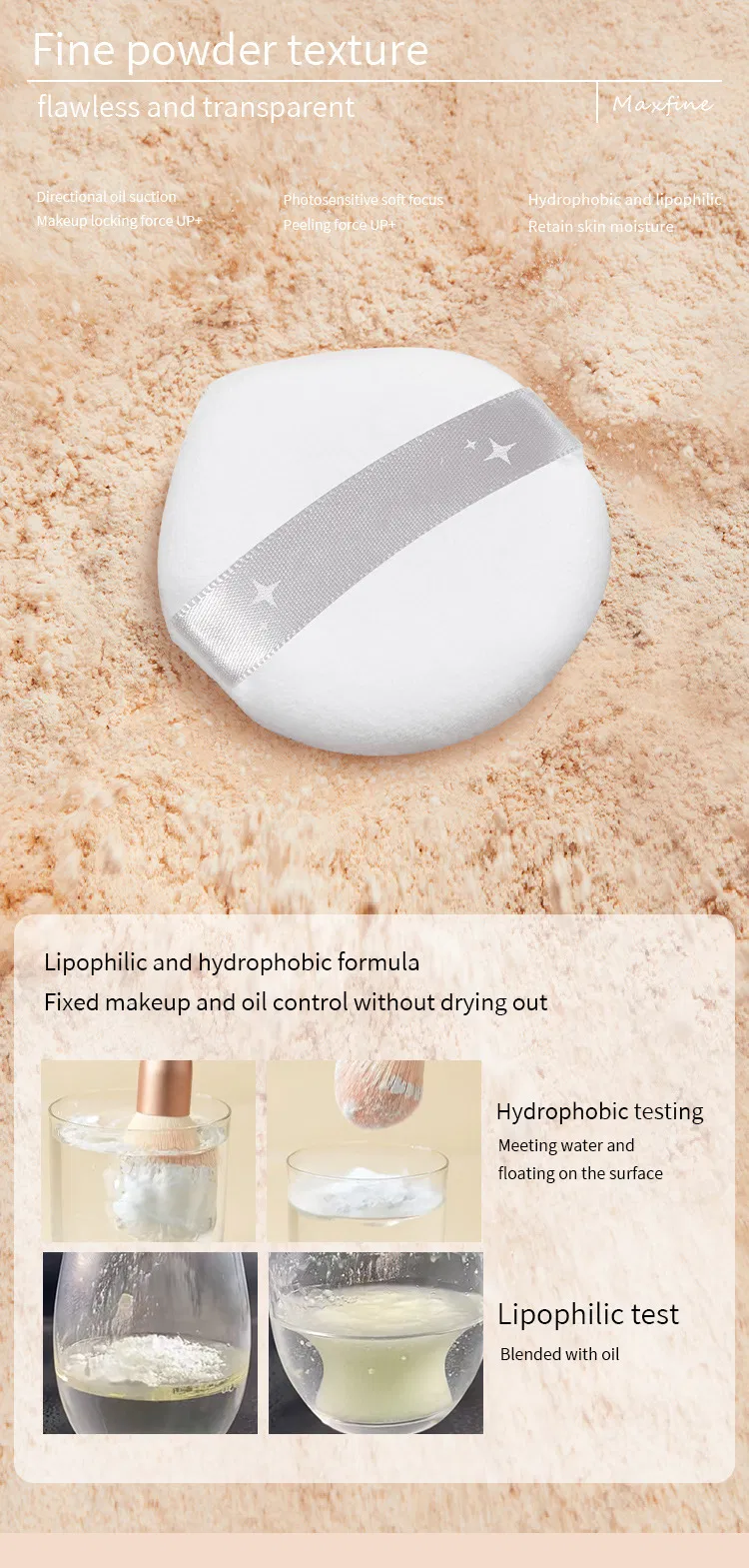 Oil Control and Long-Lasting Wear Translucent Setting Powder Cosmetics with Flawless Finish