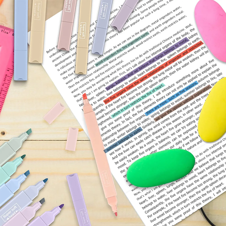 Aesthetic Bible Highlighters Pens No Bleed with Chisel Tip Pastel Markers Multicolor Marker Set