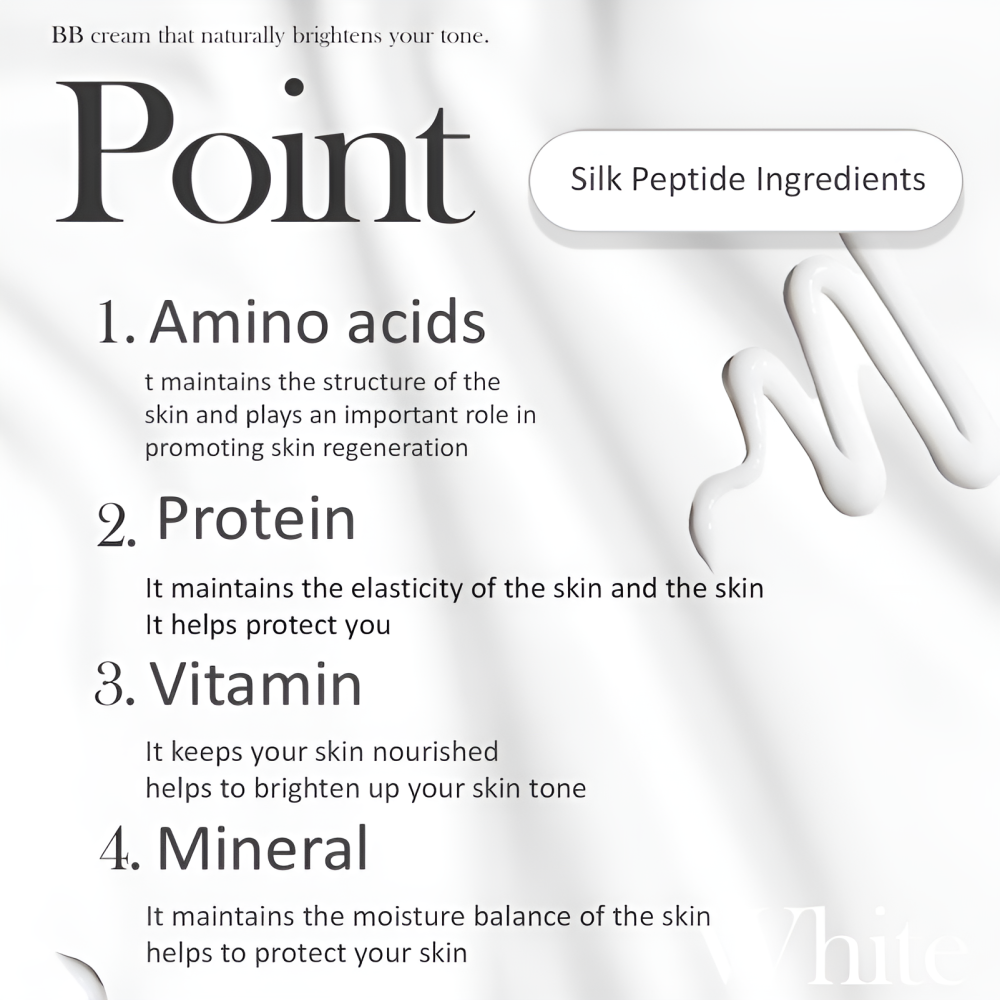 CreBeau Silk Peptide Mineral Perfect BB Cream 35ml UV Protection Moisture SPF 50+ PA++++ Hydrolyzed Collagen Whitening Vitamin