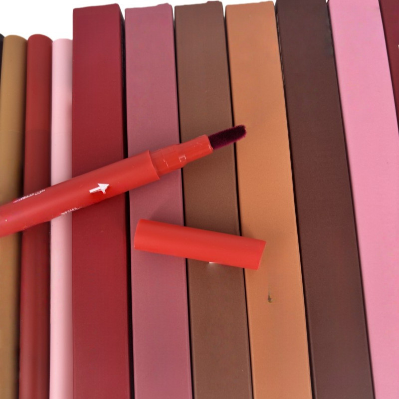 Custom Logo Creamy Lip Liner Pencil Vegan Matte Waterproof with Retractable Red Packaging Mineral Ingredient Lipstick