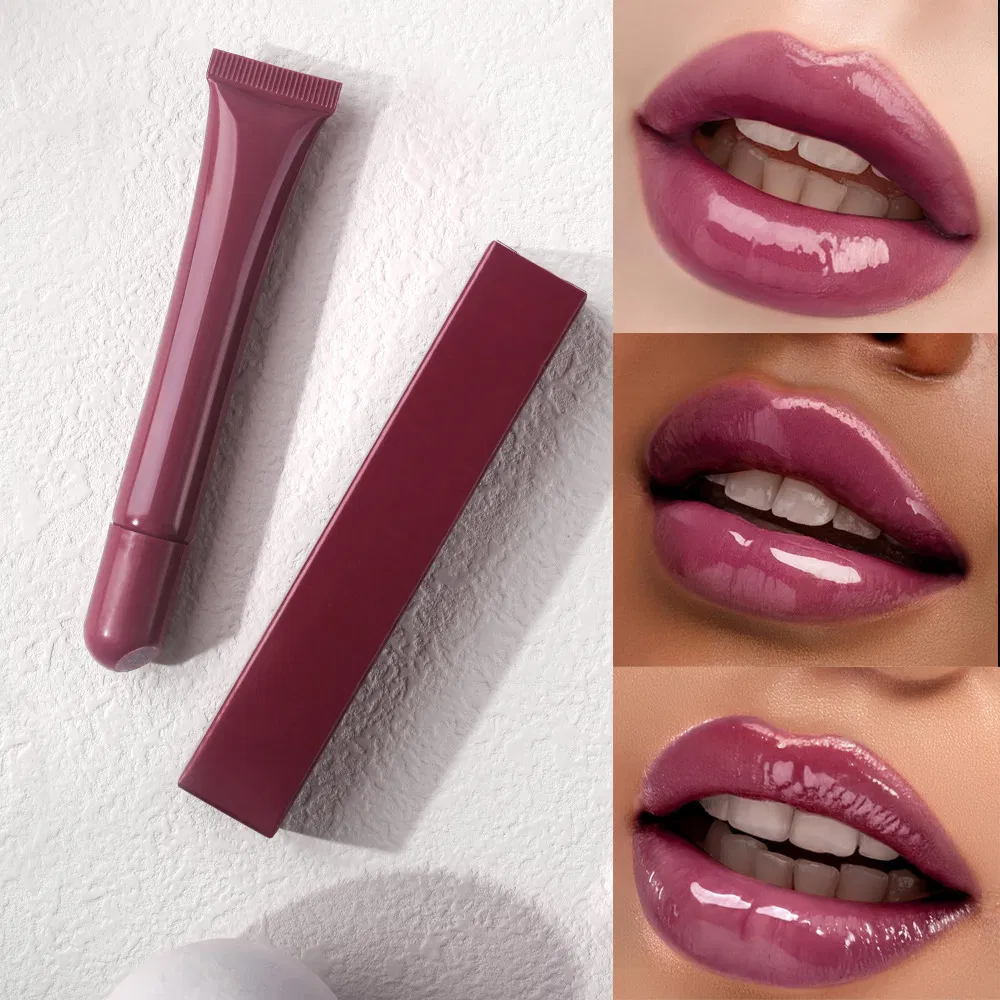 10 Colors Peptide Tinted Lip Gloss Plumper Lip Balm Moisturizing Gel Lip Oil Makeup Lip Gloss