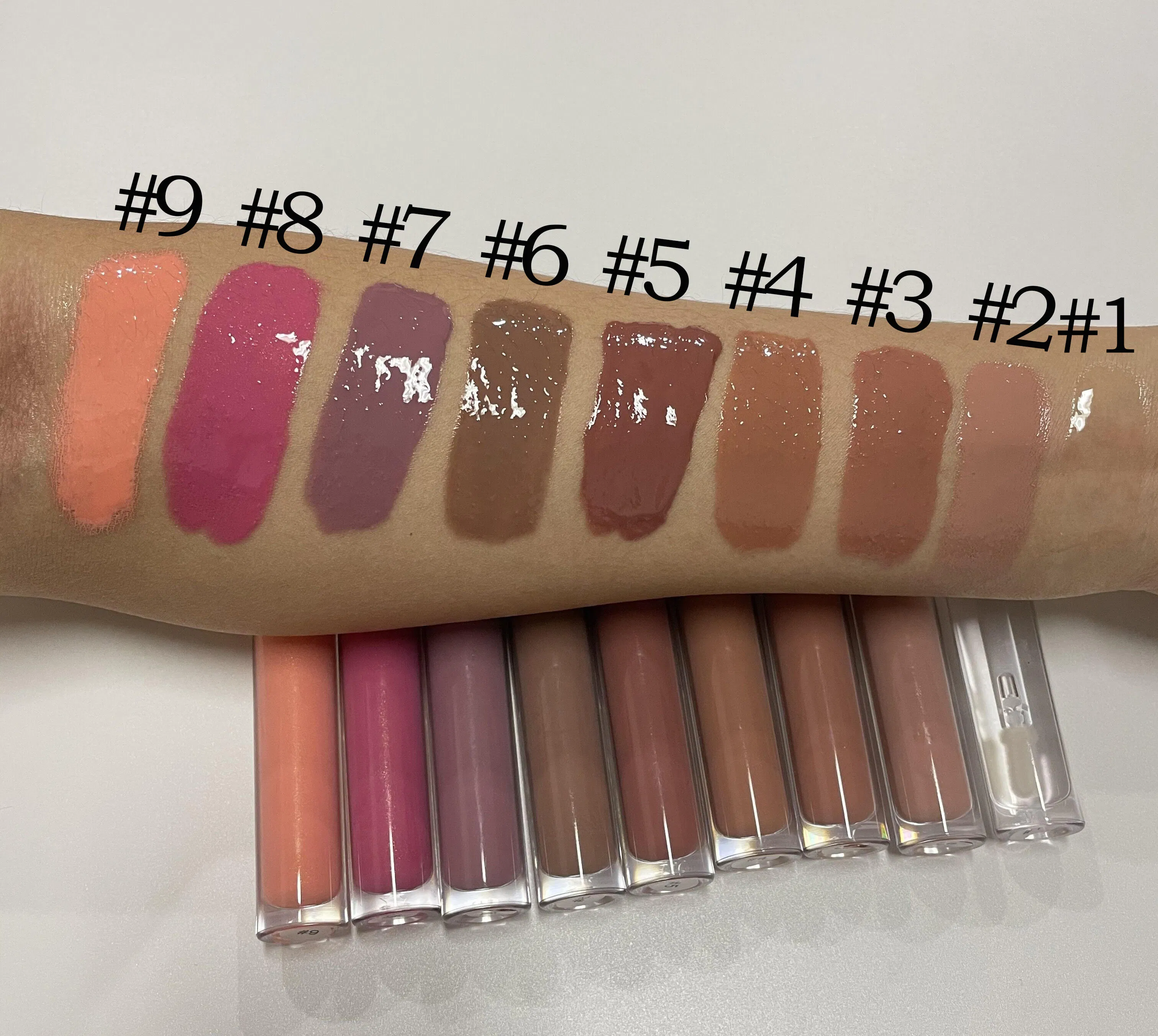 Low MOQ Custom Lipgloss Vendor Vegan Brown Nude Shea Butter Lip Gloss Private Label
