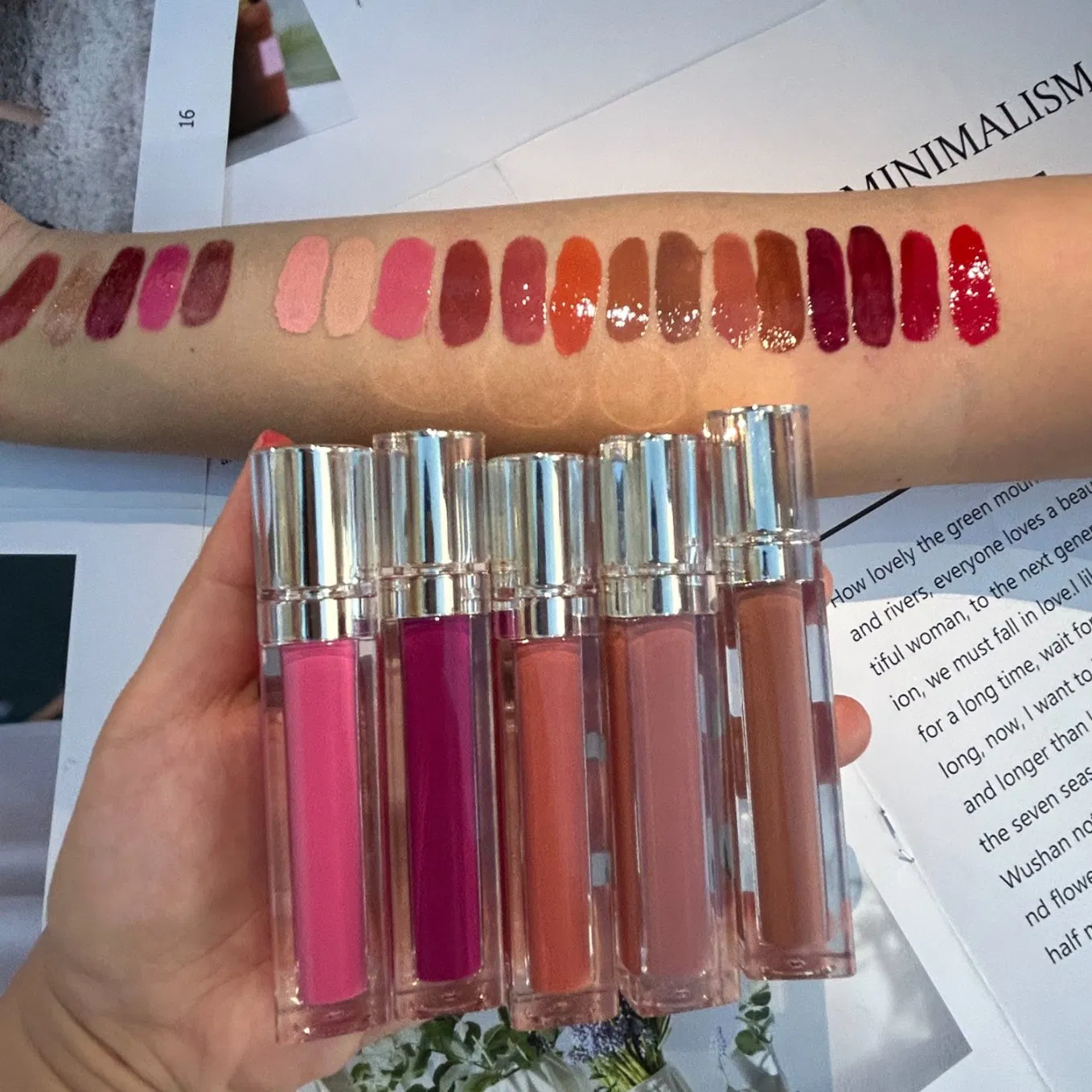 Diamond Lipgloss Tube Cosmetics Wholesale Vegan Clear Lip Gloss Private Label