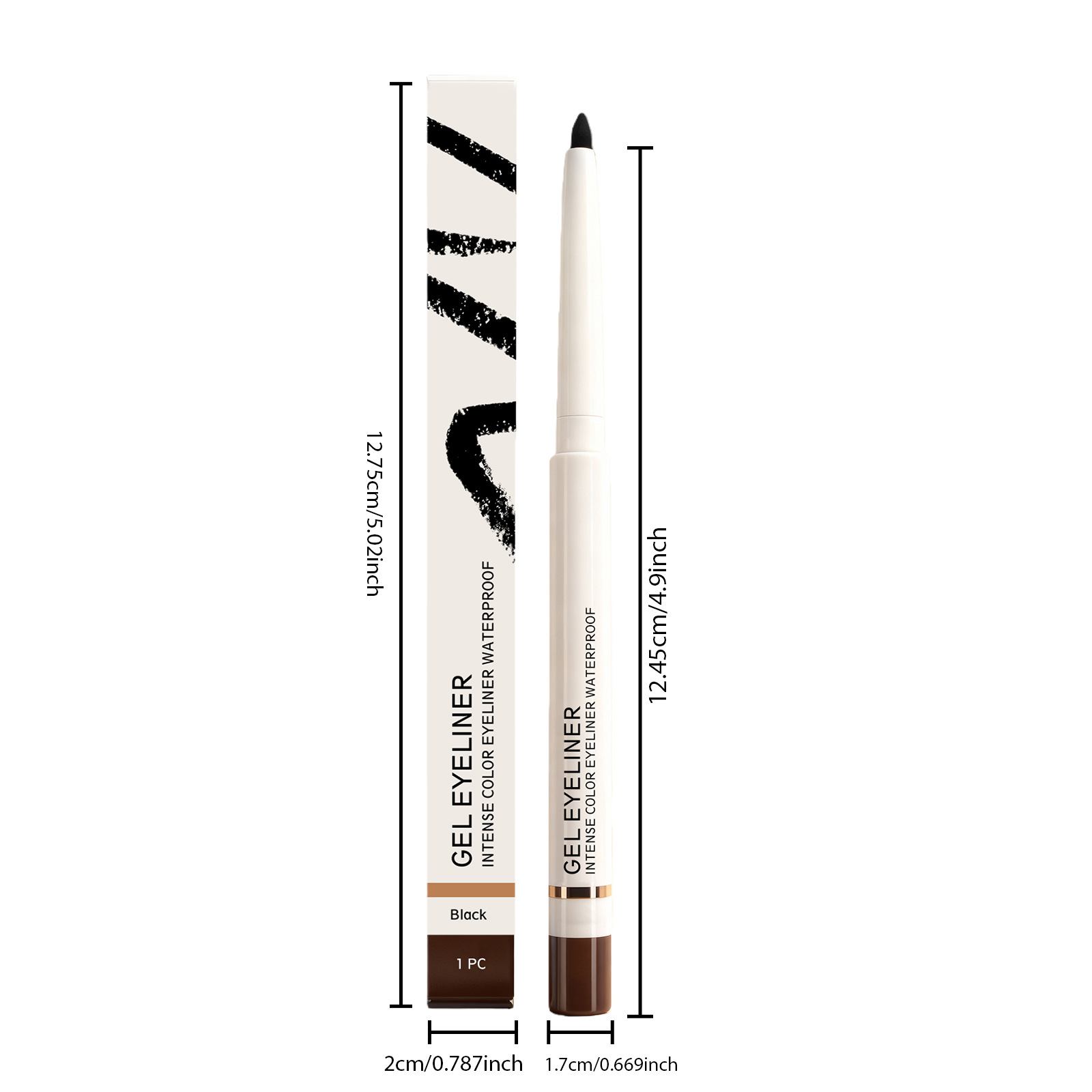 Black Matte Waterproof Eyeliner Pen Natural Application Non-smudging Smooth Tip Draws Sharp Eyeliner