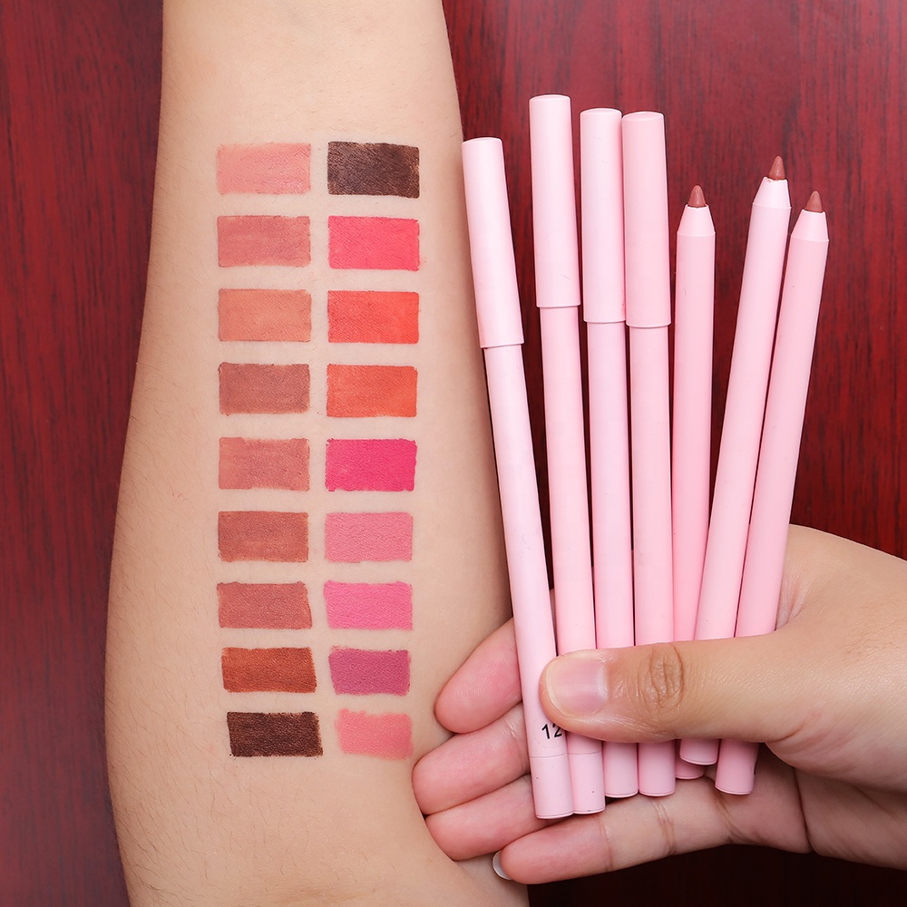 Private Label Cosmetics Pink Lipliner Lip Liner Makeup Vegan Cruelty Free Waterproof Long Lasting Matte Creamy Lip Liner Pencil