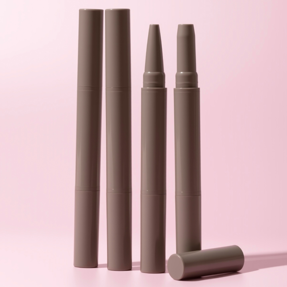 New Design Vegan Lip Liner Stain Tube Eyebrow Pencil Blush Balm In Plastic Packaging With Double-Ended