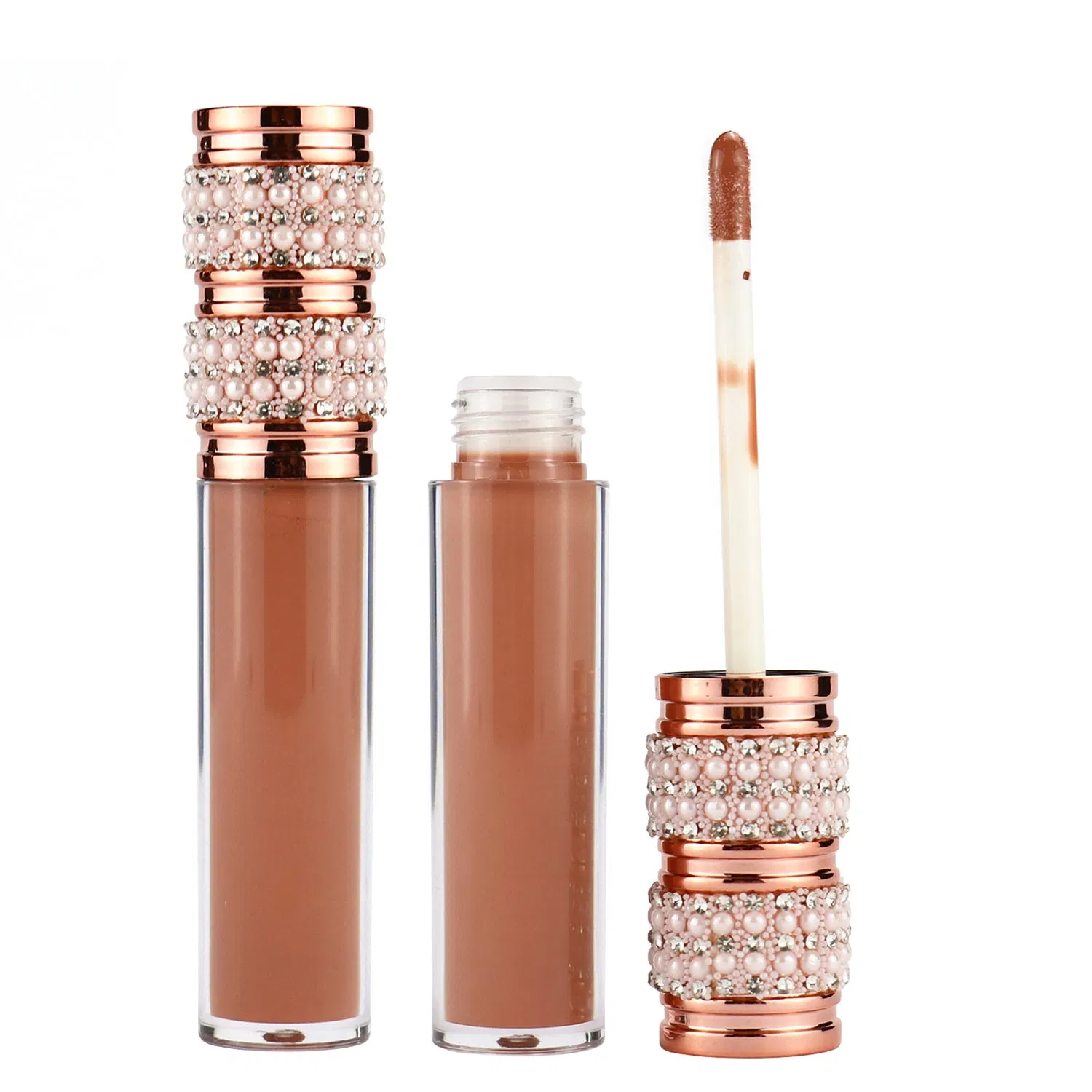 Diamond Lipgloss Tube Cosmetics Wholesale Vegan Clear Lip Gloss Private Label