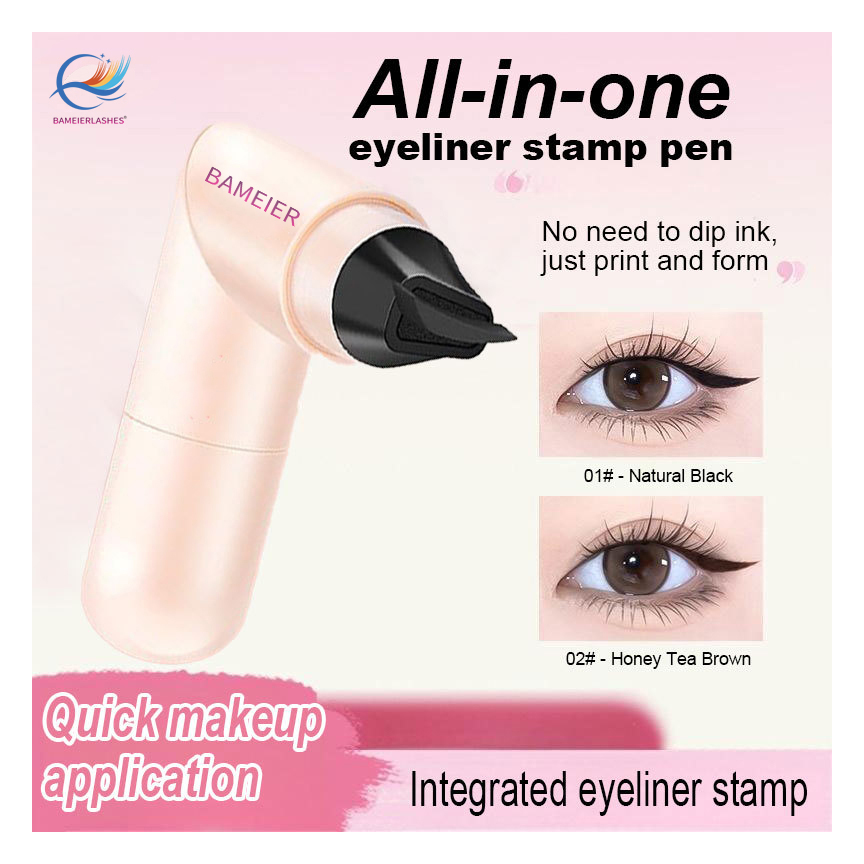 Wholesale Lazy Makeup Fast Dry Waterproof Long Lasting 2 In 1 Lower Liquid Dual Head Eyelash Eyeliner Stamp Pen
