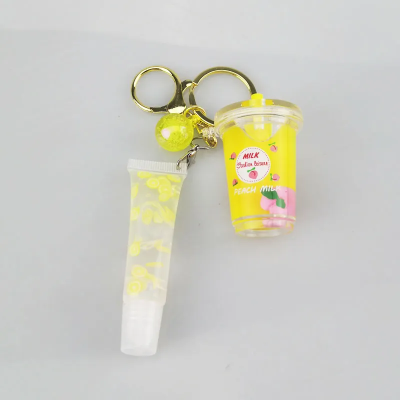 OEM Keychain Lip Gloss Moisturizing Fruit Lemon Clear 5g