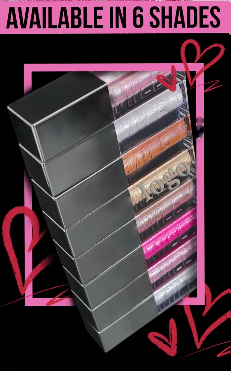 Makeup Vendor Professional Custom Shiny Finish Water-Light Glossy Glitter Lip Plumper Gloss