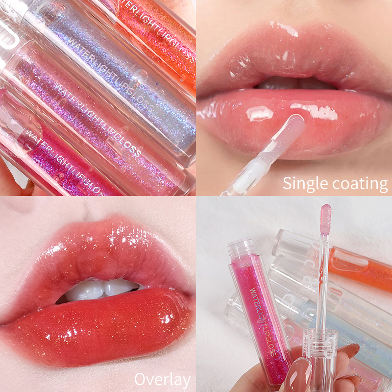 Wholesale Natural Moisturizing Water-Light Plumper Glitter Glossy Lip Gloss