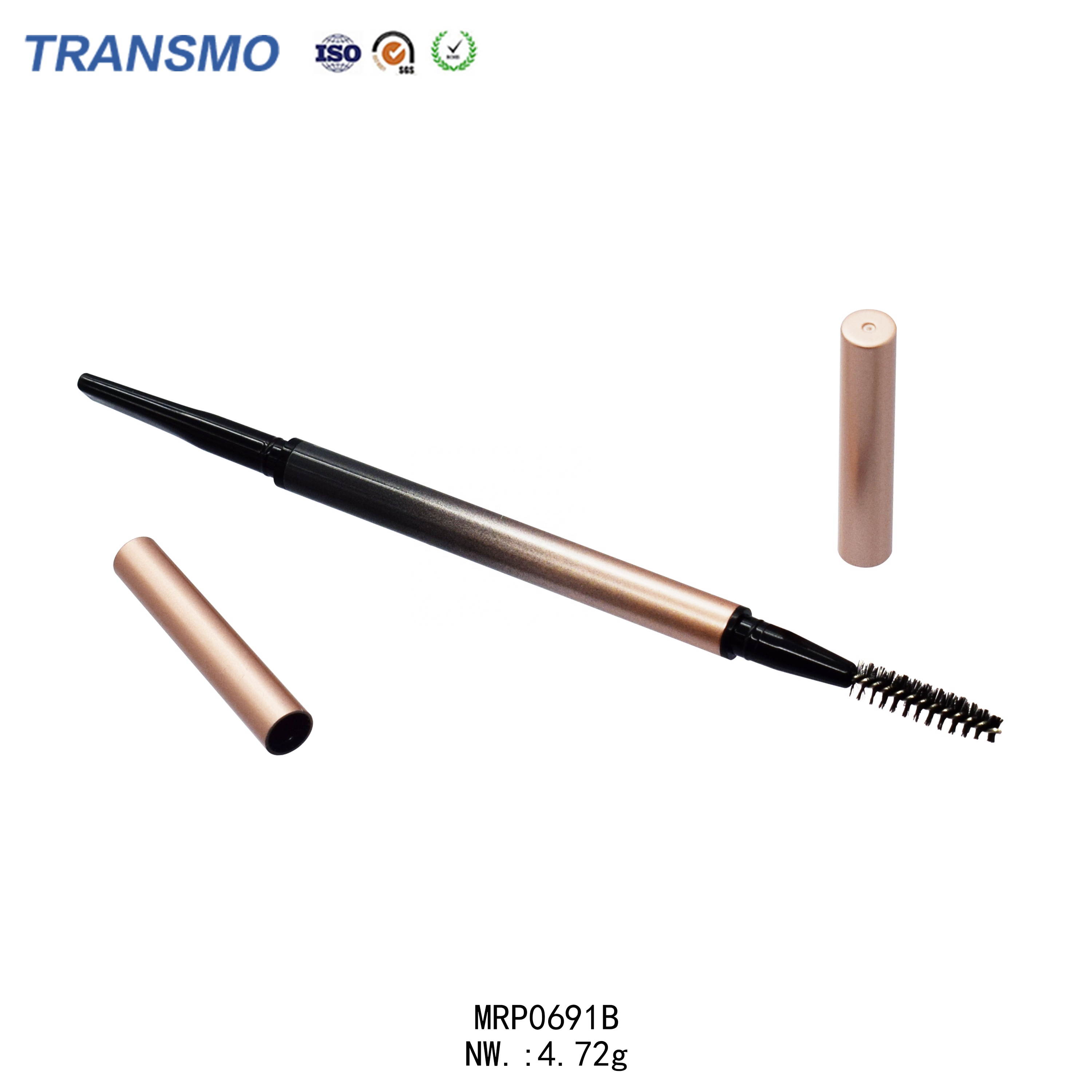 Gradient Gold Brow Pencil Custom Logo Gold Eyebrow Pencil Double Sided Empty Eyebrow Pencil