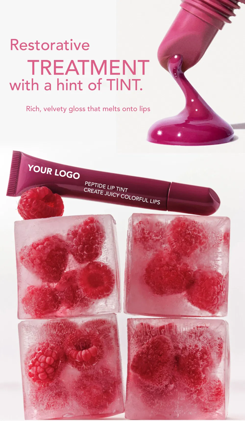 High Quality Vegan Moisturizing Custom Private Label Peptide Lip Gloss Lip Balm