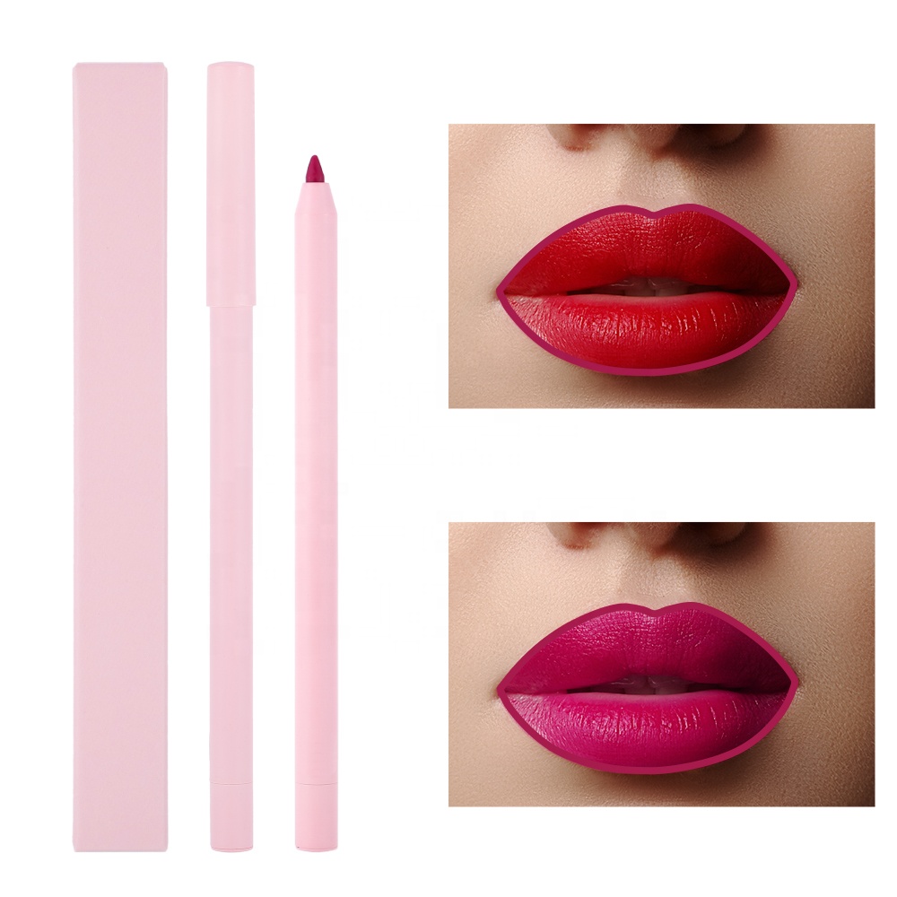 Private Label Cosmetics Pink Lipliner Lip Liner Makeup Vegan Cruelty Free Waterproof Long Lasting Matte Creamy Lip Liner Pencil